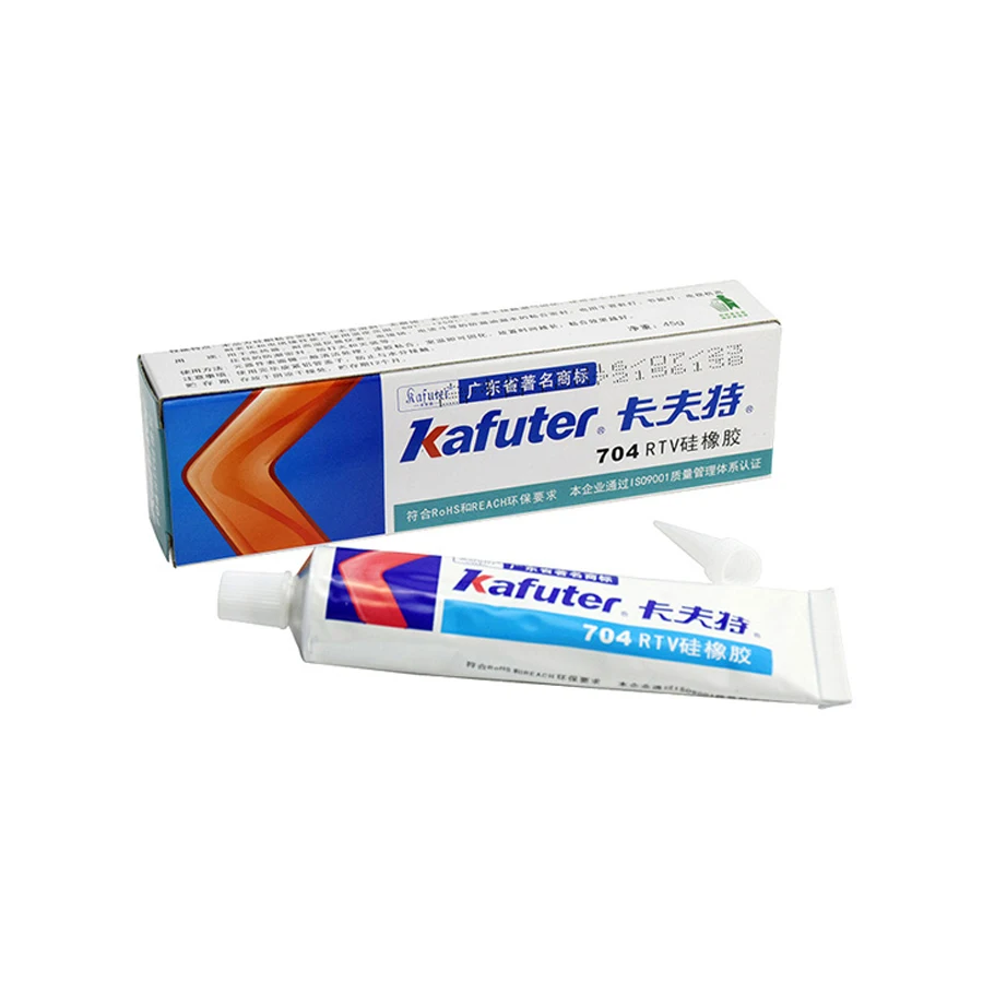 Kafuter 45g Silicone Industrial Glue K-704 705 704B RTV Silicone Rubber Black and White Transparent Glue Insulation Glue Tools