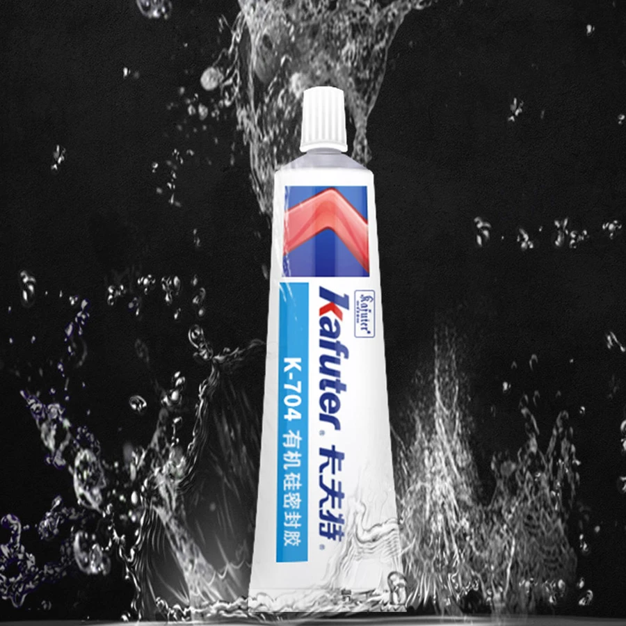Kafuter 45g Silicone Industrial Glue K-704 705 704B RTV Silicone Rubber Black and White Transparent Glue Insulation Glue Tools