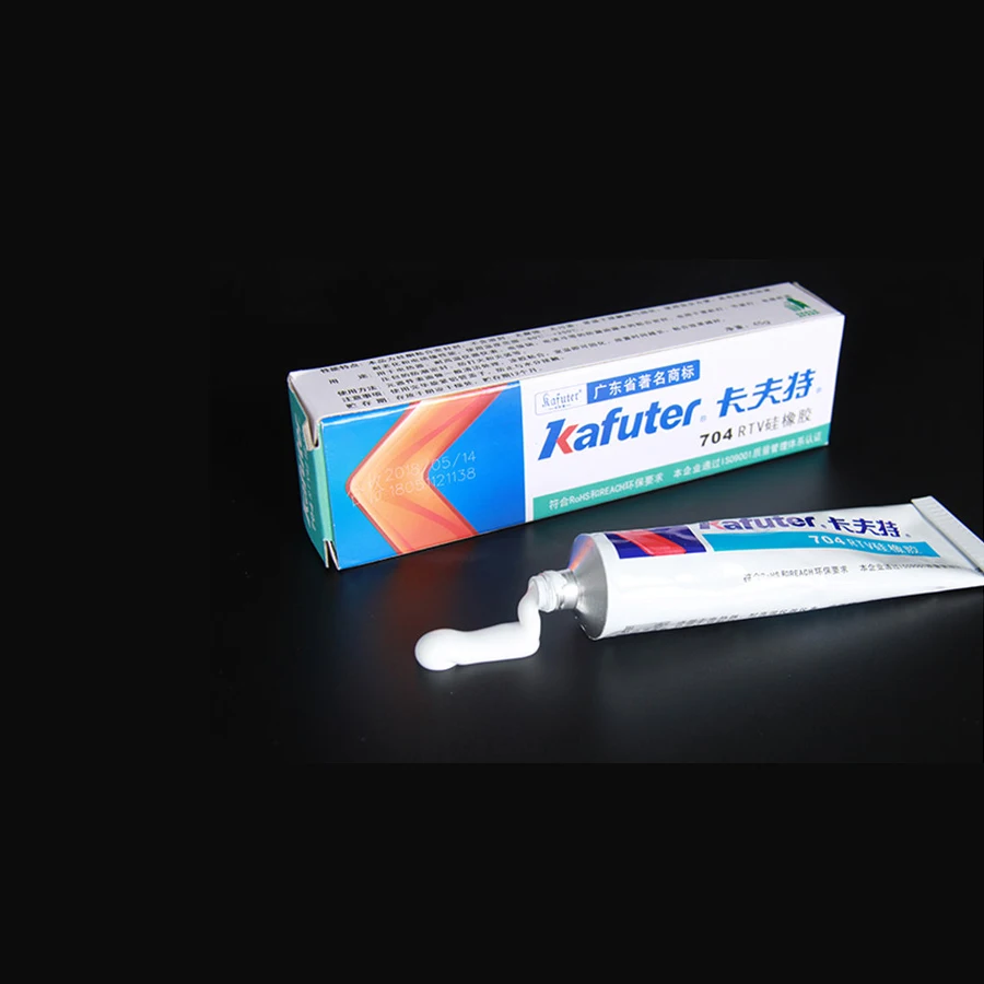Kafuter 45g Silicone Industrial Glue K-704 705 704B RTV Silicone Rubber Black and White Transparent Glue Insulation Glue Tools