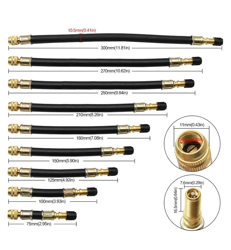 Truck Valve Extension Flexible Bus Tire Valve Extension Rubber Tyre Valve Stem Extender Tire Nipple Adaptor
