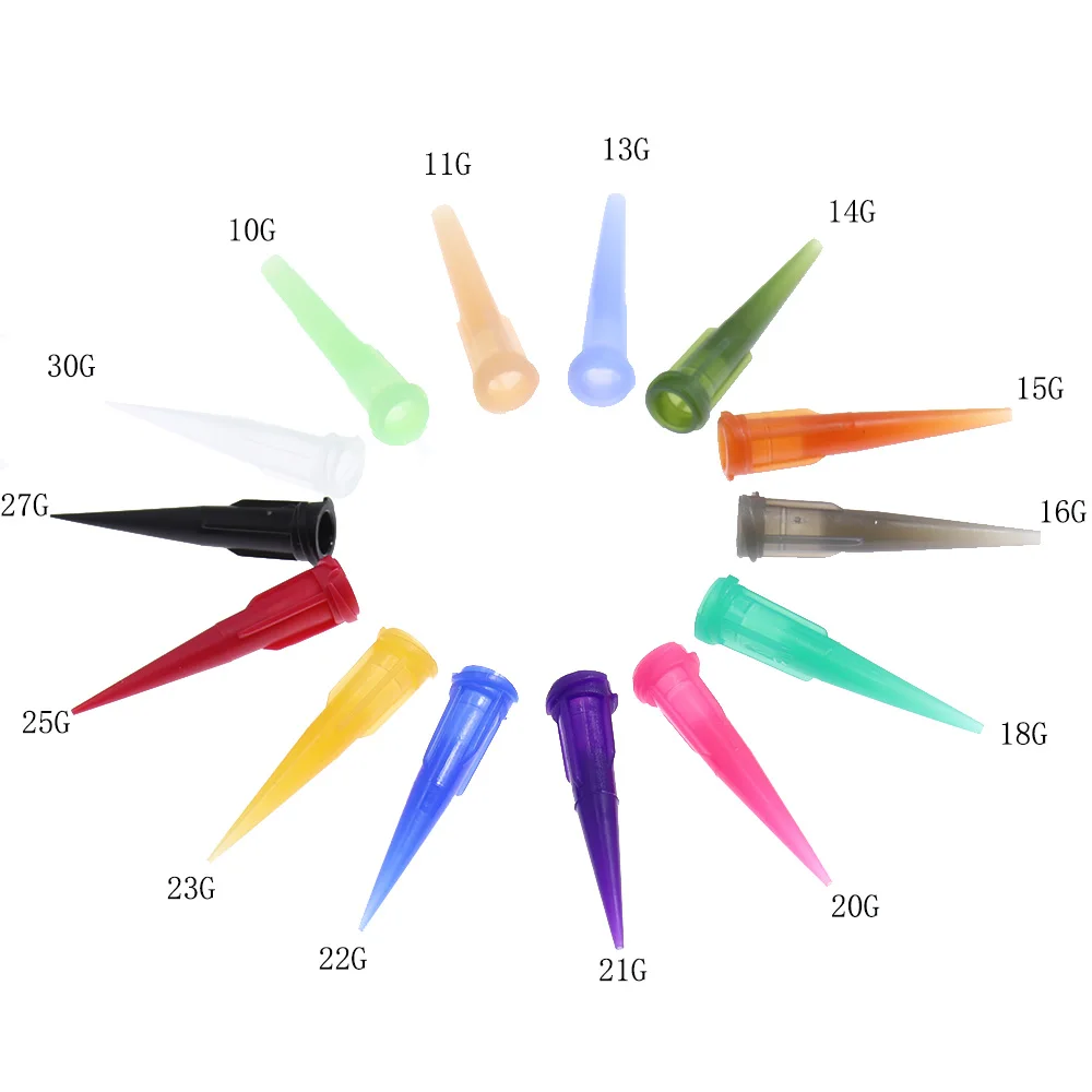 50pcs/Bag Luer Lock TT Tapered Tips Precision Liquid Syringe Dispenser Needles Tips 10/11/13/14/15/16/18/20/21/22/23/25/27/30G