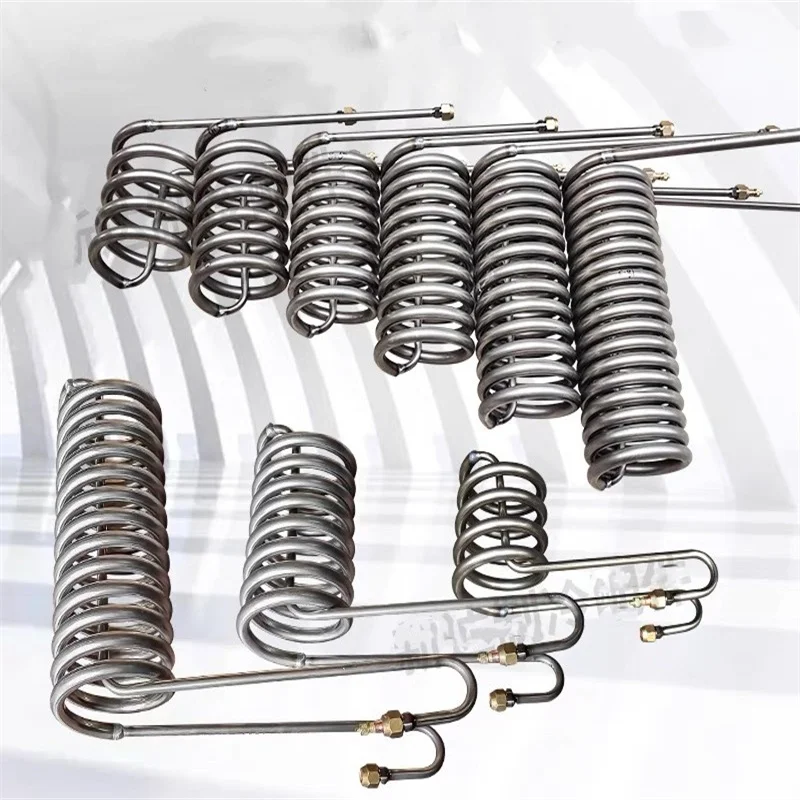 1PCS Titanium Tube Coil Evaporator for 1P 1.5 2 2.5 3 5P Aquarium Chiller Heat Exchanger Fish Tank in Seafood Pond