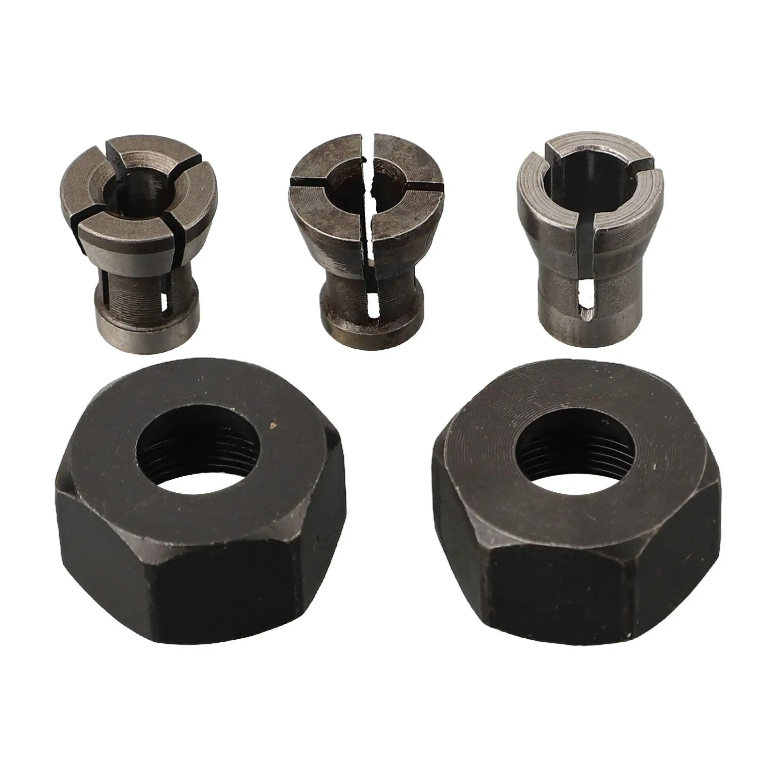 1 Set M17 6/6.35/8mm Collet Chuck Adapter With Nut Carbon Steel Engraving Trimming Machine Router Milling Cutter Accessories