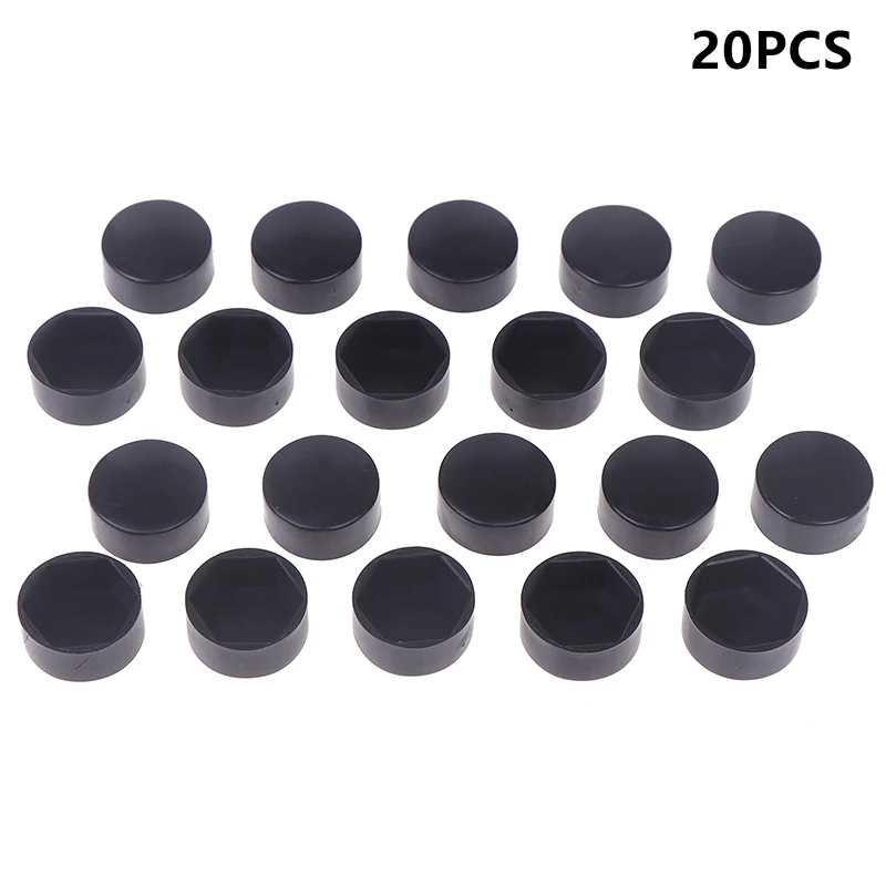20Pcs Hexagonal Nut Flat Head Plastic Protective Cap External Hexagonal Screw Low Head Decorative Cap Dust-Proof Cover