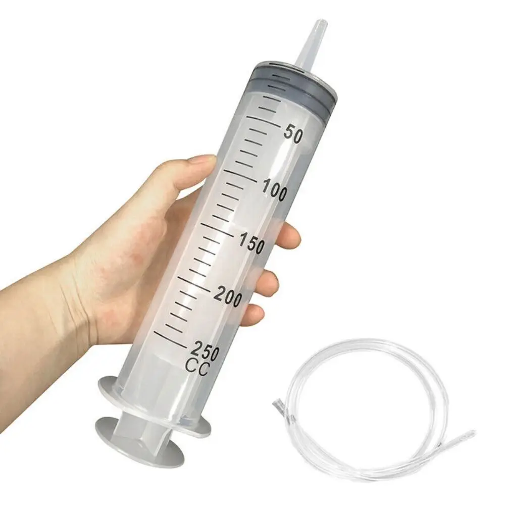 150ml-500ml Large Capacity Syringe Syringes Reusable Pump Measuring 1.3m Tube Feeding Ink Big Syringe Hydroponics Nutrient