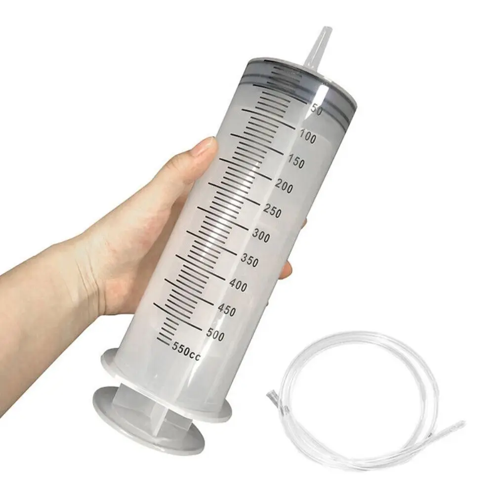 150ml-500ml Large Capacity Syringe Syringes Reusable Pump Measuring 1.3m Tube Feeding Ink Big Syringe Hydroponics Nutrient