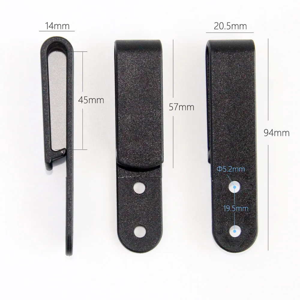 10PCS/LOT Tactical Black Tough Clip Belt Clip Universal Sheath/Holster Clip Loop With Mounting Screws