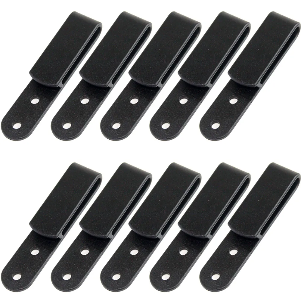 10PCS/LOT Tactical Black Tough Clip Belt Clip Universal Sheath/Holster Clip Loop With Mounting Screws