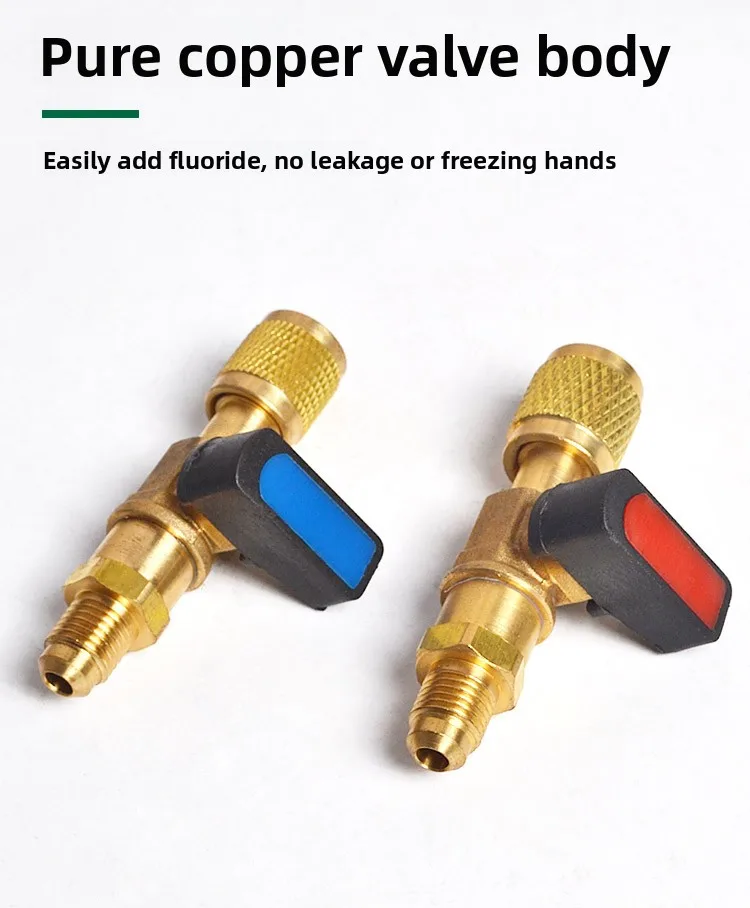 Hosen Charging Valve with Safety Release,Universal for R410A/R134a Refrigerant,Low-Pressure Stop Valve Car AC System,Accessories