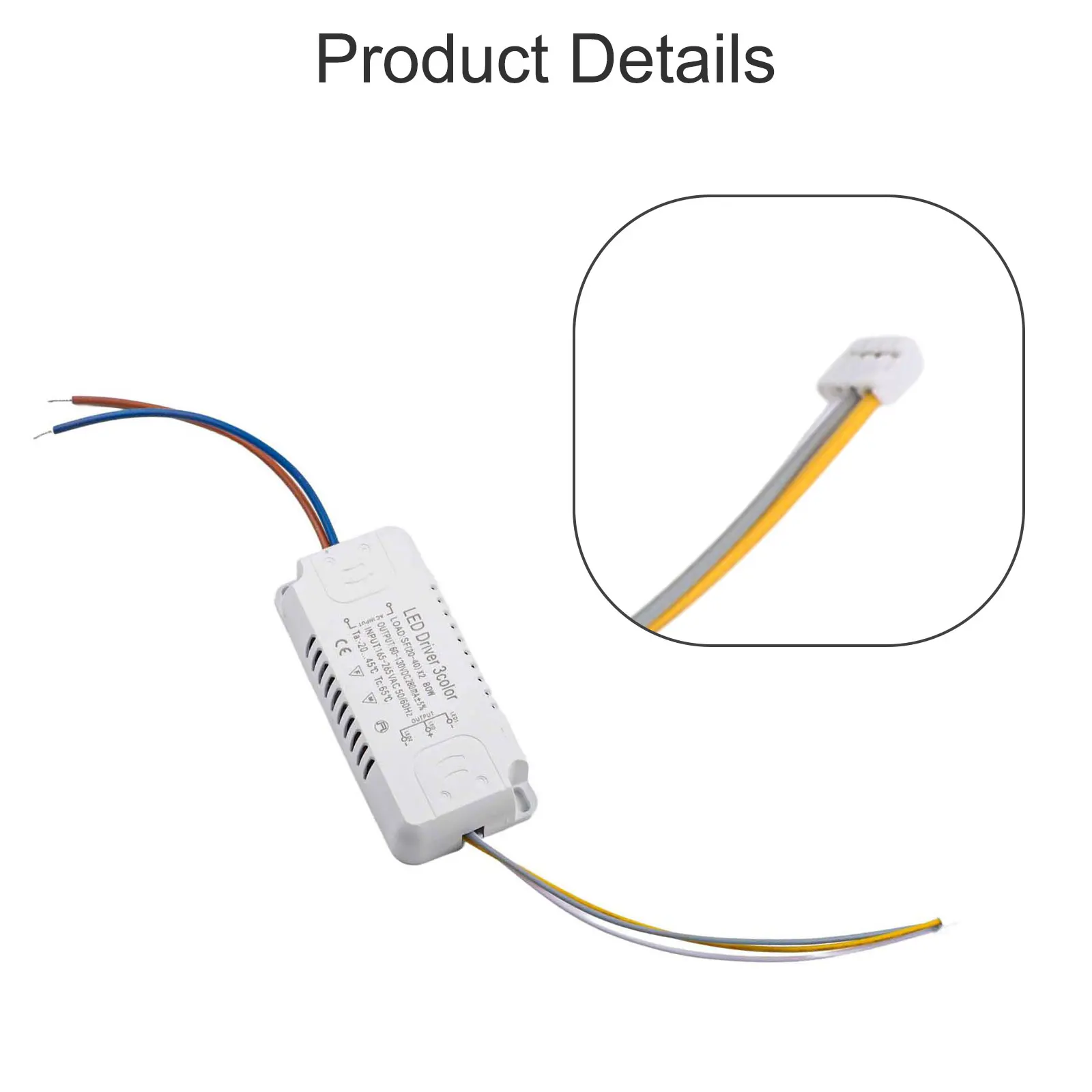 LED Driver 3color Adapter 8-24W 20-40W 30-50W 40-60W 50-70W For LED Lighting Non-Isolating Transformer Driver Replacement