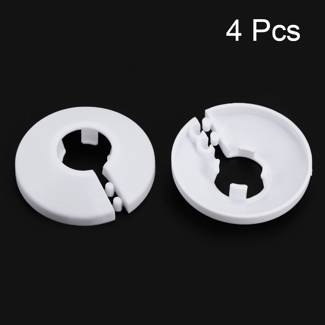 Uxcell 4Pcs Pipe Collar 13/17/21/25/33/35/41.5/44/50/64/75/90mm PP Radiator Escutcheon Pipe Cover Decoration White/Black