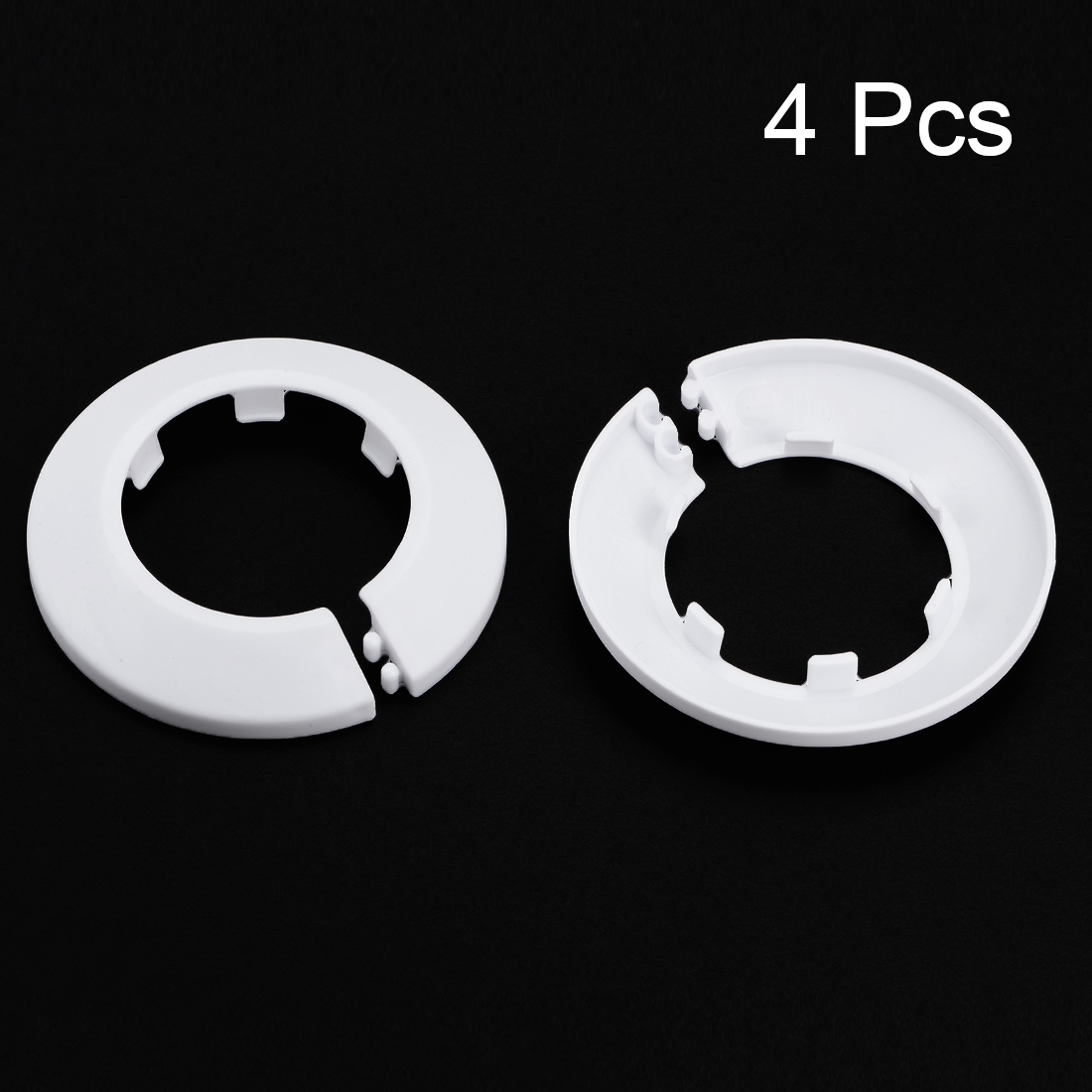 Uxcell 4Pcs Pipe Collar 13/17/21/25/33/35/41.5/44/50/64/75/90mm PP Radiator Escutcheon Pipe Cover Decoration White/Black