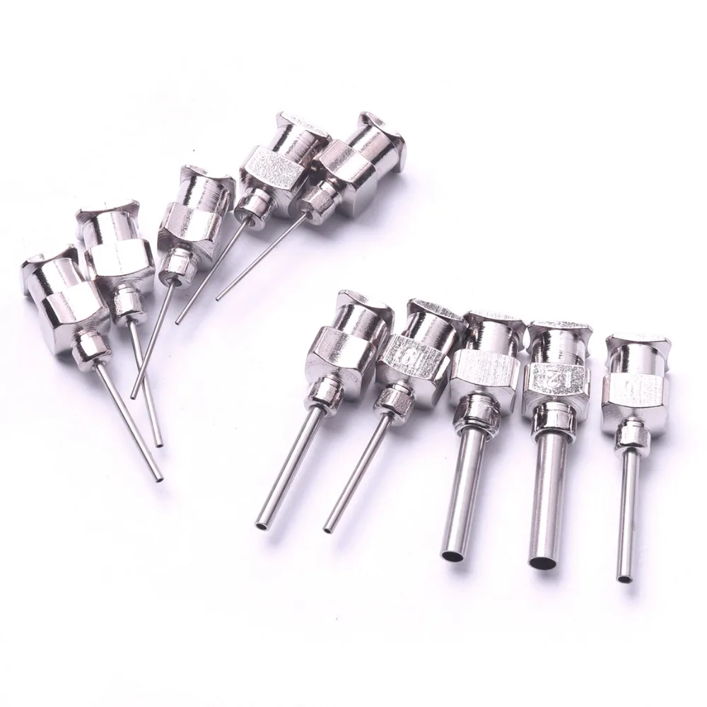 10 PCS Stainless Steel Dispensing Adhesive Syringe Needle Suitable for Large Space Precision Dispensing Equipment 12G to 26G
