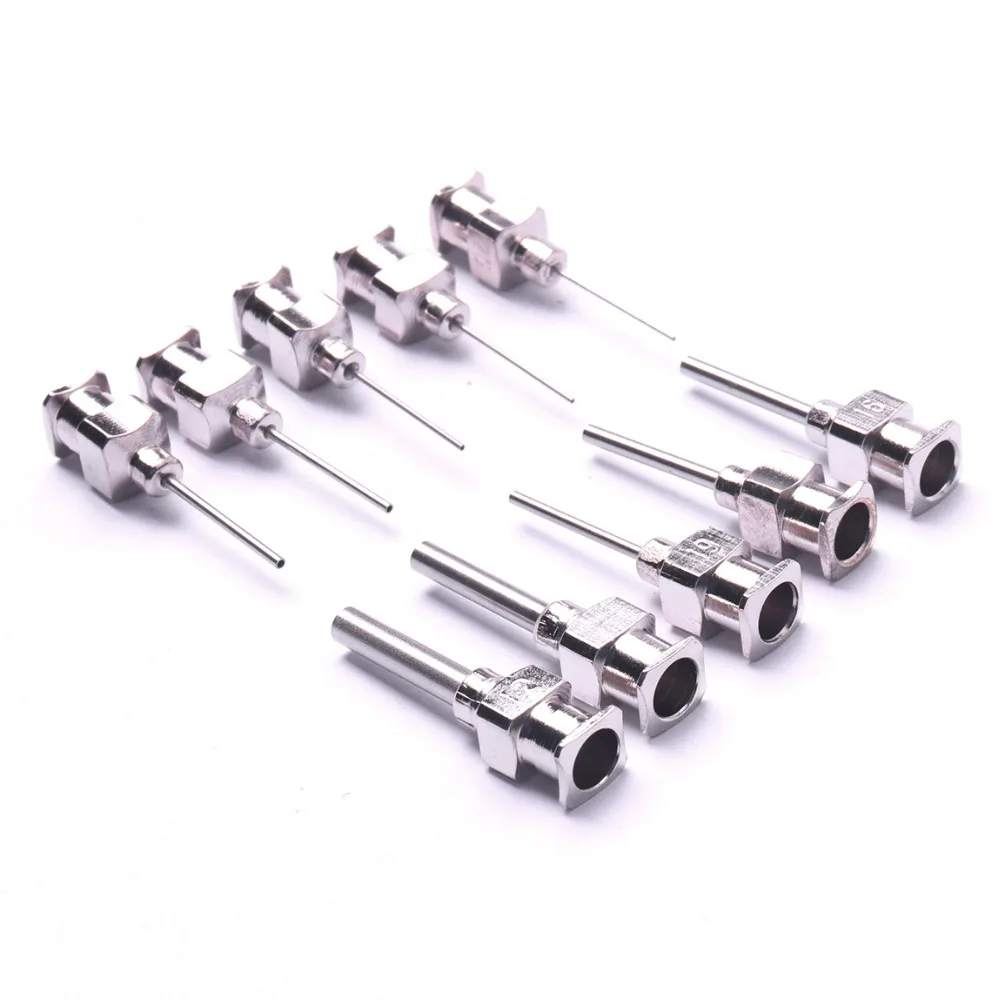 10 PCS Stainless Steel Dispensing Adhesive Syringe Needle Suitable for Large Space Precision Dispensing Equipment 12G to 26G
