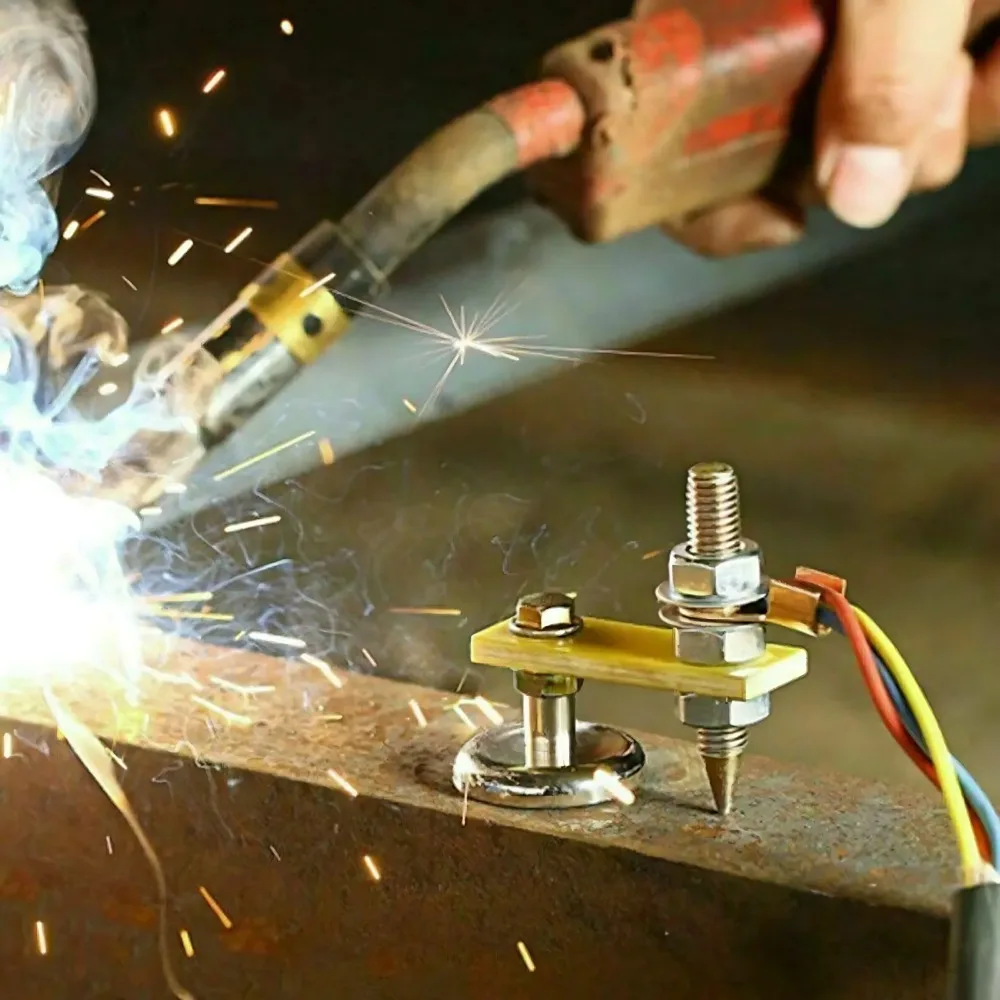Welding Magnet Head Magnetic Welding Fix Ground Clamp Single/Double Strong Magnetic Weldings Support for Electric Welding Ground