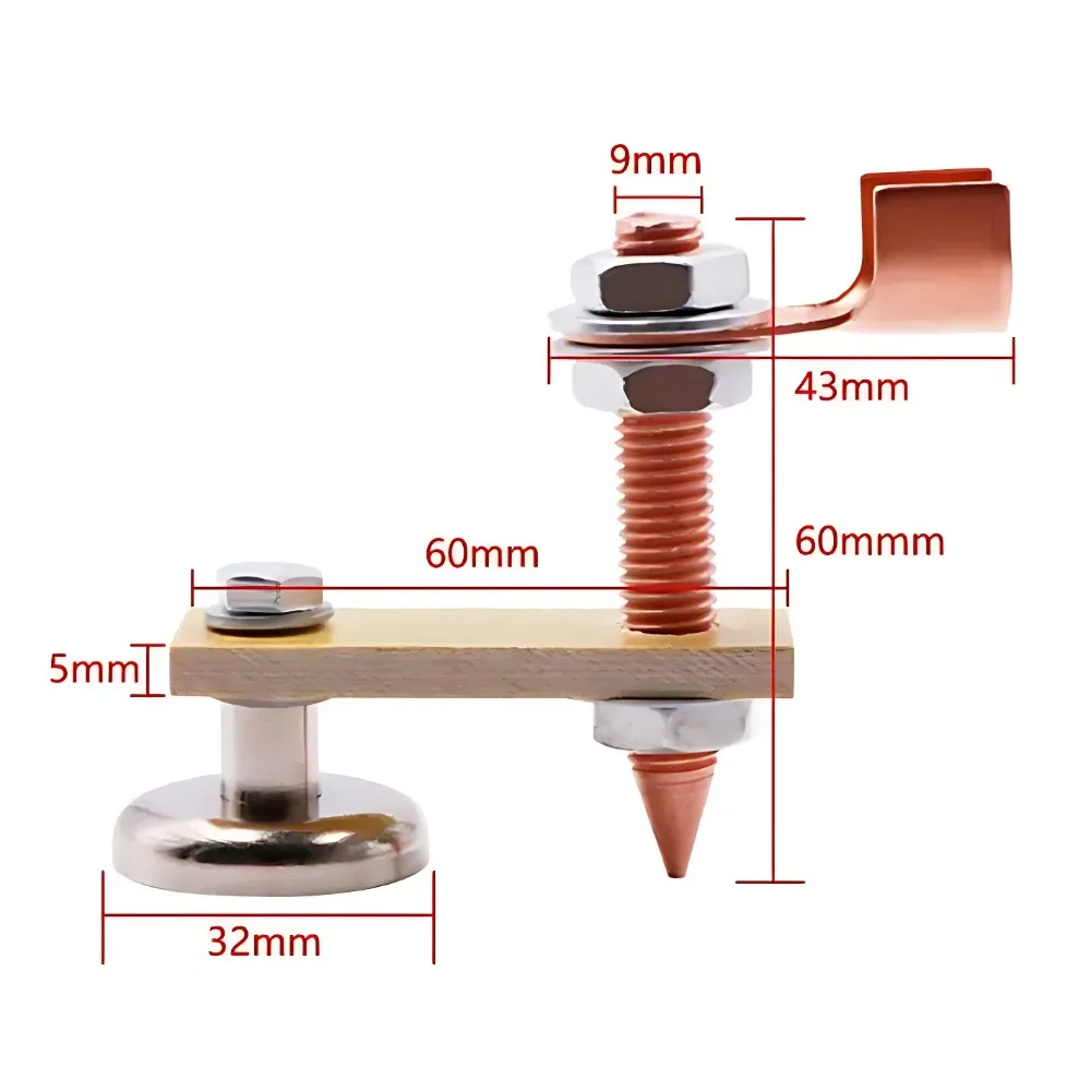 Welding Magnet Head Magnetic Welding Fix Ground Clamp Single/Double Strong Magnetic Weldings Support for Electric Welding Ground