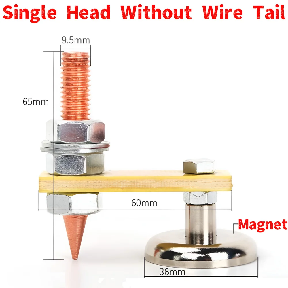 Welding Magnet Head Magnetic Welding Fix Ground Clamp Single/Double Strong Magnetic Weldings Support for Electric Welding Ground