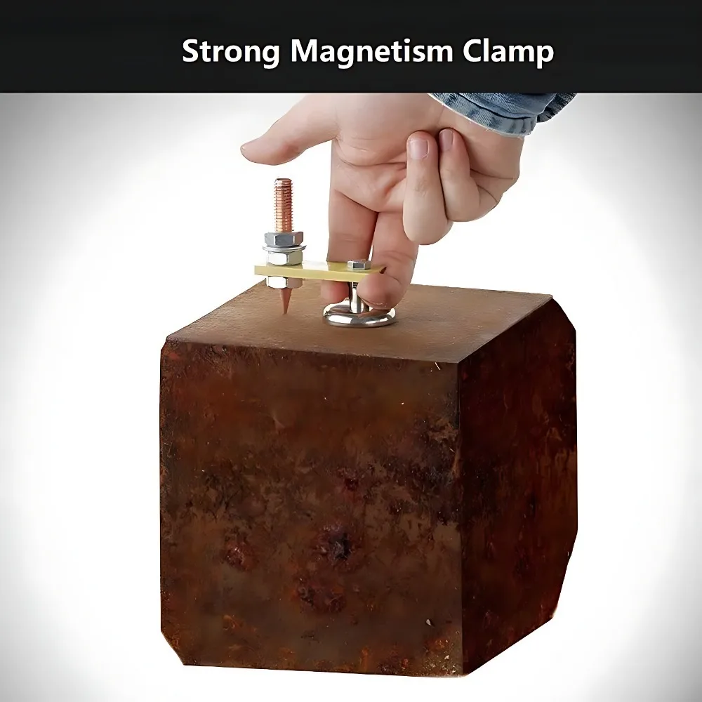Welding Magnet Head Magnetic Welding Fix Ground Clamp Single/Double Strong Magnetic Weldings Support for Electric Welding Ground