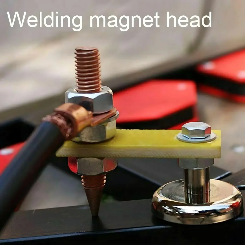 Welding Magnet Head Magnetic Welding Fix Ground Clamp Single/Double Strong Magnetic Weldings Support for Electric Welding Ground