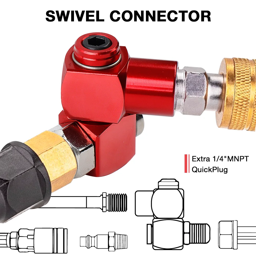 1/4" NPT Connector, 360° Swivel Air Hose Connector,Home Air Pipe Interface, Air Compressor Accessories,Air Tools, Pipe Interface