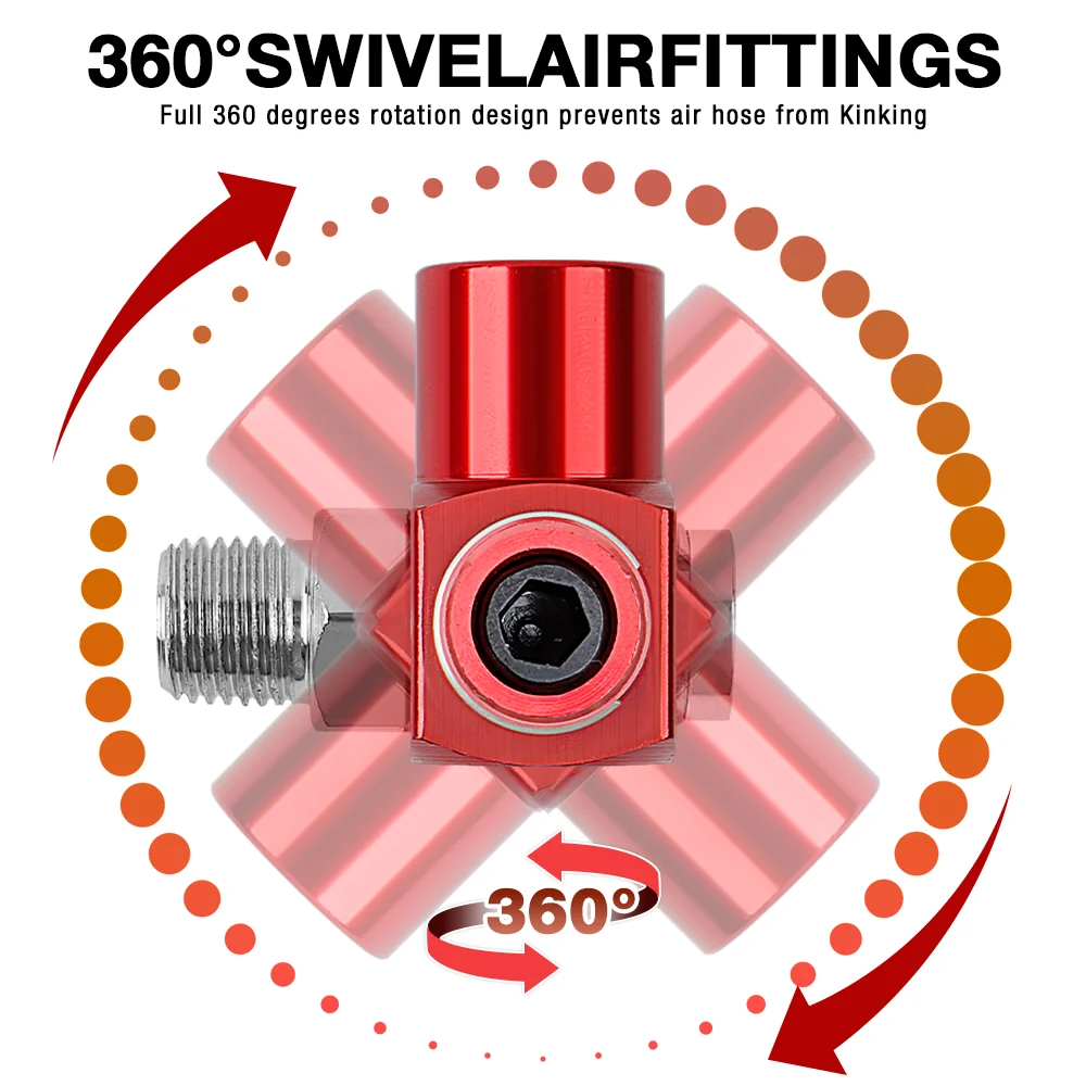 1/4" NPT Connector, 360° Swivel Air Hose Connector,Home Air Pipe Interface, Air Compressor Accessories,Air Tools, Pipe Interface