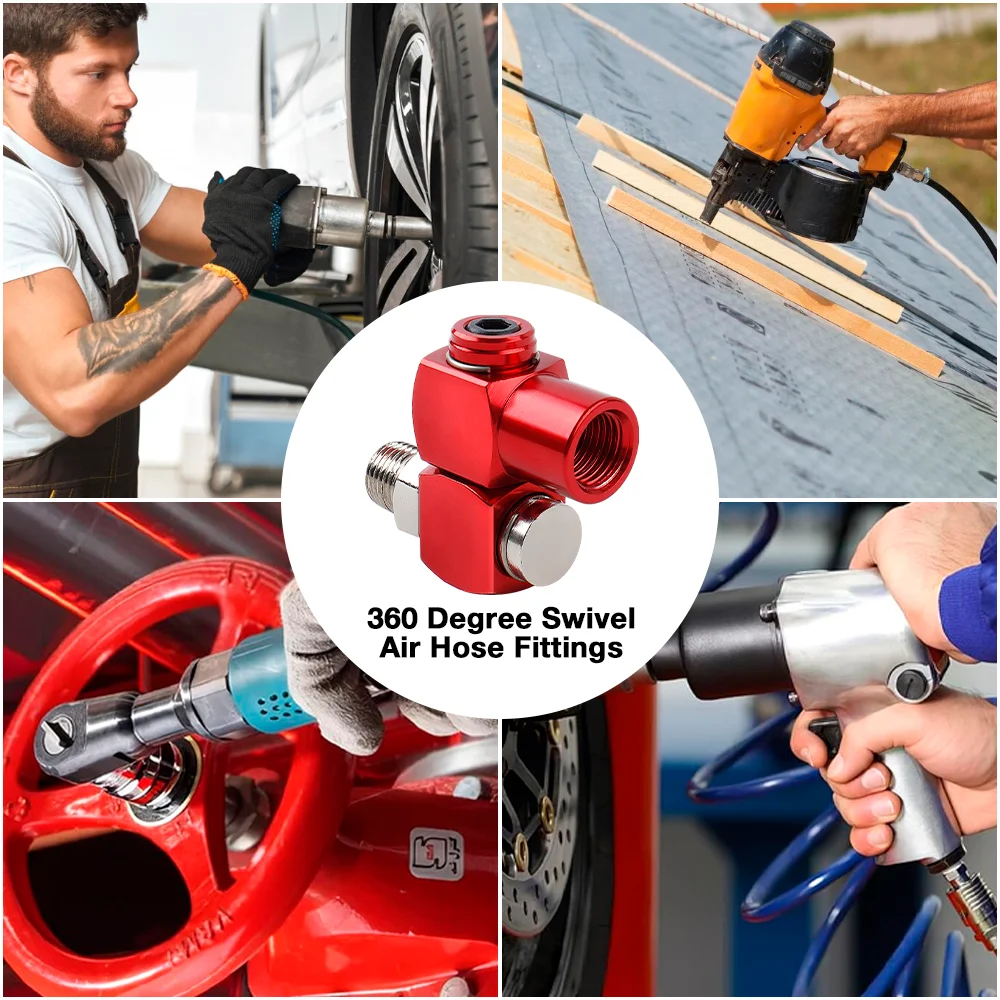 1/4" NPT Connector, 360° Swivel Air Hose Connector,Home Air Pipe Interface, Air Compressor Accessories,Air Tools, Pipe Interface