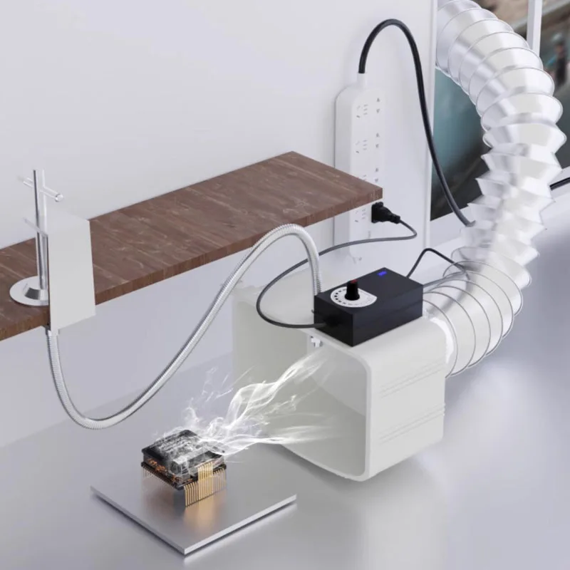Industrial Fume Extractor with Flexible Hose, Desktop Fume Absorber for Welding