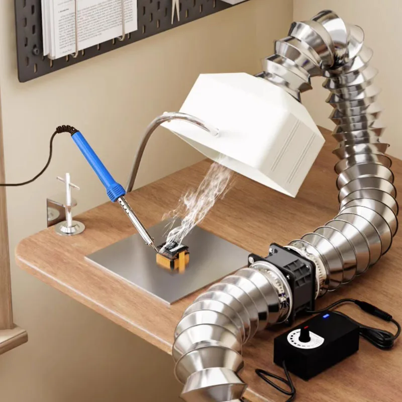 Industrial Fume Extractor with Flexible Hose, Desktop Fume Absorber for Welding