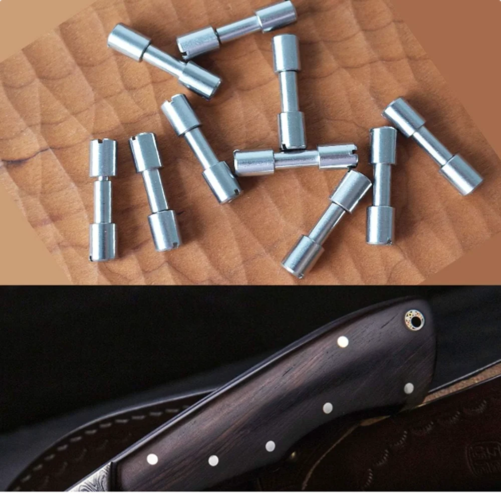 10 Sets of 6*4mm Stainless Steel Corby Bolts Fasteners Tactical Lock Rivets, Knife DIY Tool Handle Fastener EDC Knife Screw