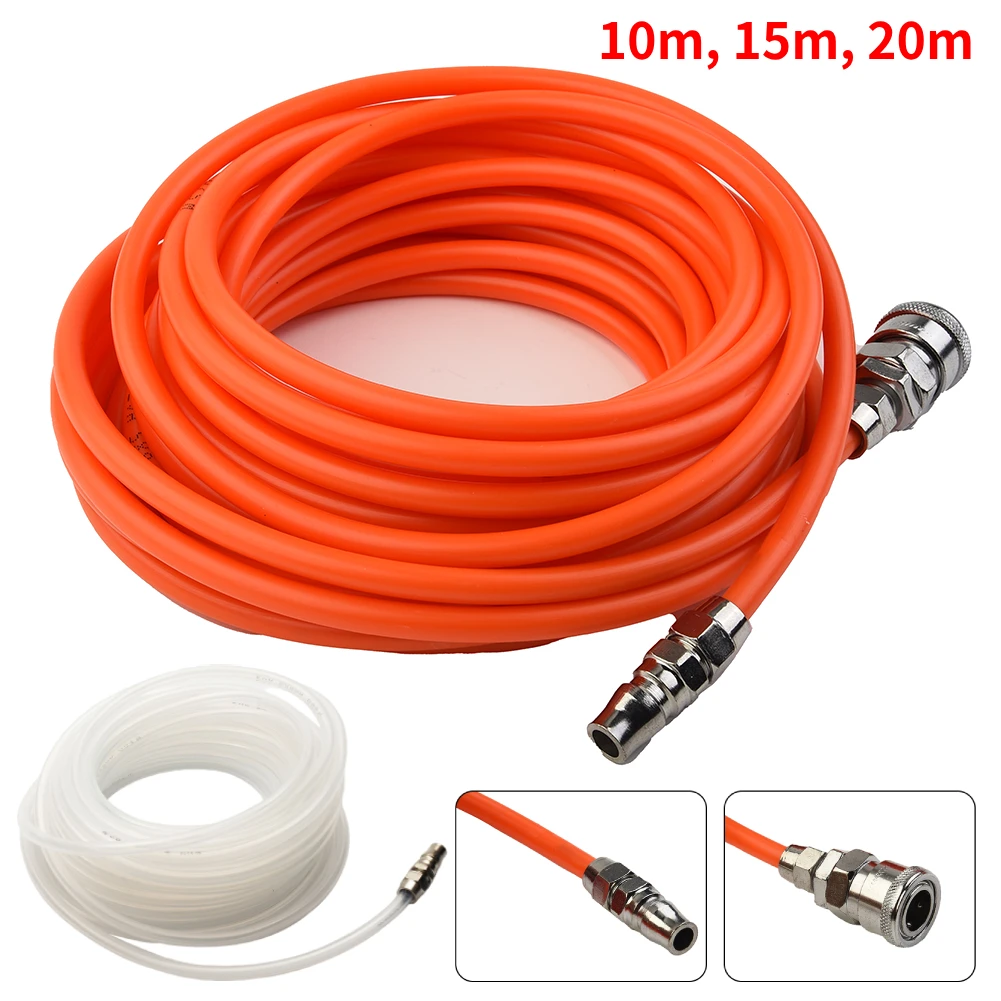 10m 15m 20m Pneumatic Straight Pipe Air Compressor Pump Hose 5x8mm Tube With Quick Connector High Pressure Pneumatic Tube Tools