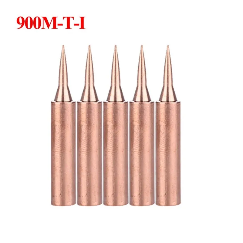 5pcs/set 900M-T Pure Copper Copper Soldering Iron Tip Lead-Free Welding Solder Tip 933.907.951/900M-T-IS/900M-T-1.6D/900M-T-4C