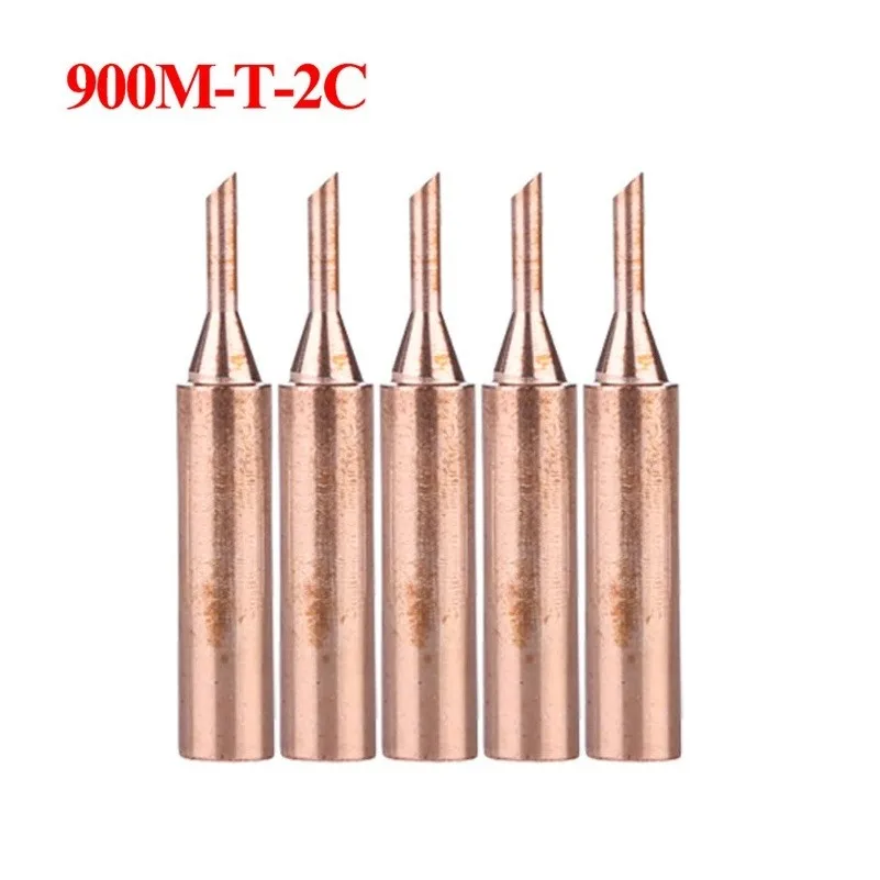 5pcs/set 900M-T Pure Copper Copper Soldering Iron Tip Lead-Free Welding Solder Tip 933.907.951/900M-T-IS/900M-T-1.6D/900M-T-4C