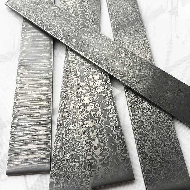 1piece VG10 Sandwich Damascus Steel for DIY Exquisite Knife Making Wave Pattern Steel Knife Blade Blank Has Been Heat Treatment