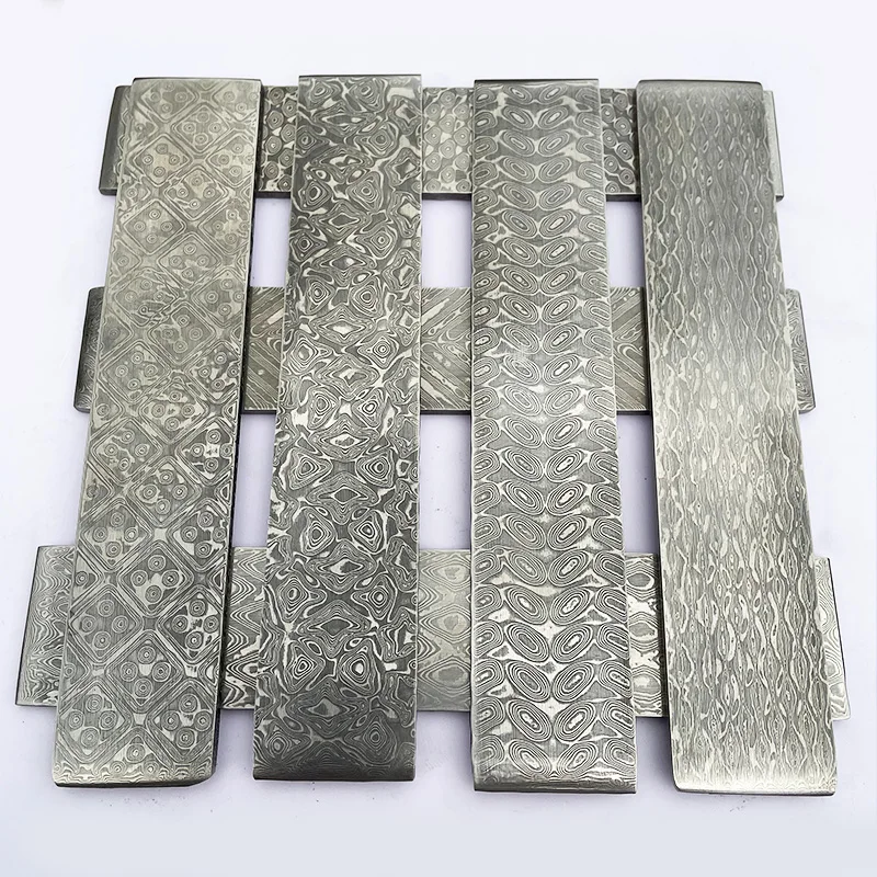 1piece VG10 Sandwich Damascus Steel for DIY Exquisite Knife Making Wave Pattern Steel Knife Blade Blank Has Been Heat Treatment