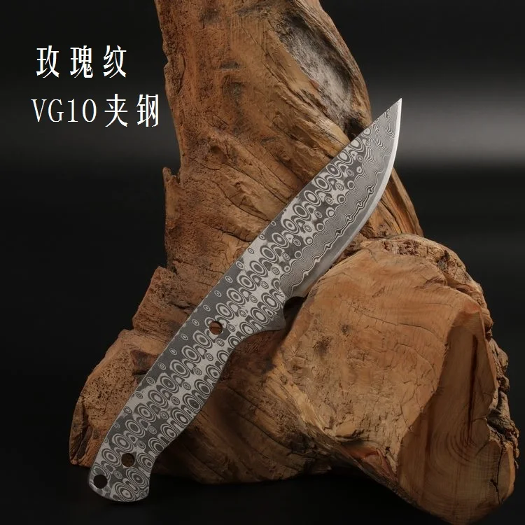 1piece VG10 Sandwich Damascus Steel for DIY Exquisite Knife Making Wave Pattern Steel Knife Blade Blank Has Been Heat Treatment