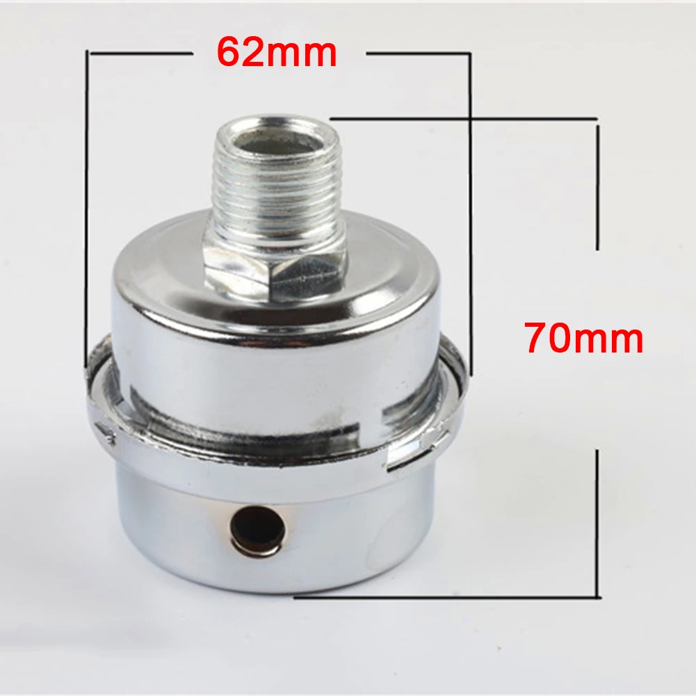 12.5/16/20mm Portable Metal Air Filter Oil-Free Muffler Intake Filter Air Compressor Pump Accessories Squelch Muffler Hot