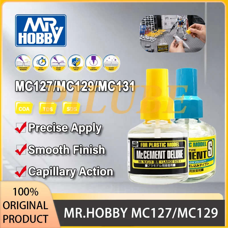 MR.HOBBY MC127 MC129 MC131 MC132 Liquid Plastic Cement Fast Dry Low Viscosity for Model Kit Assembly 40ML Precision Part Bonding