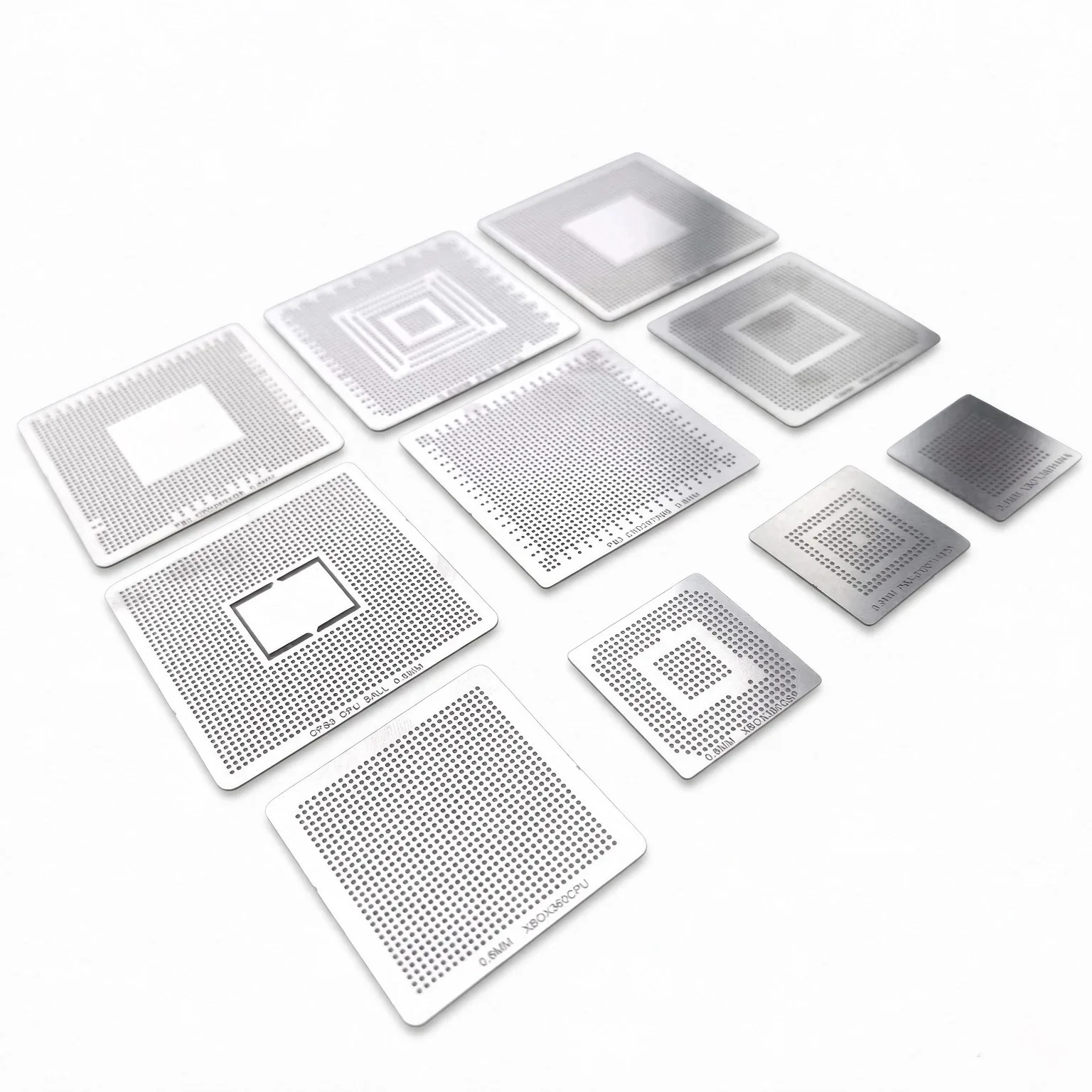 10pcs Heat Directly Rework BGA Reball Reballing Stencils Template For XBOX360 PS3 Chip Repair