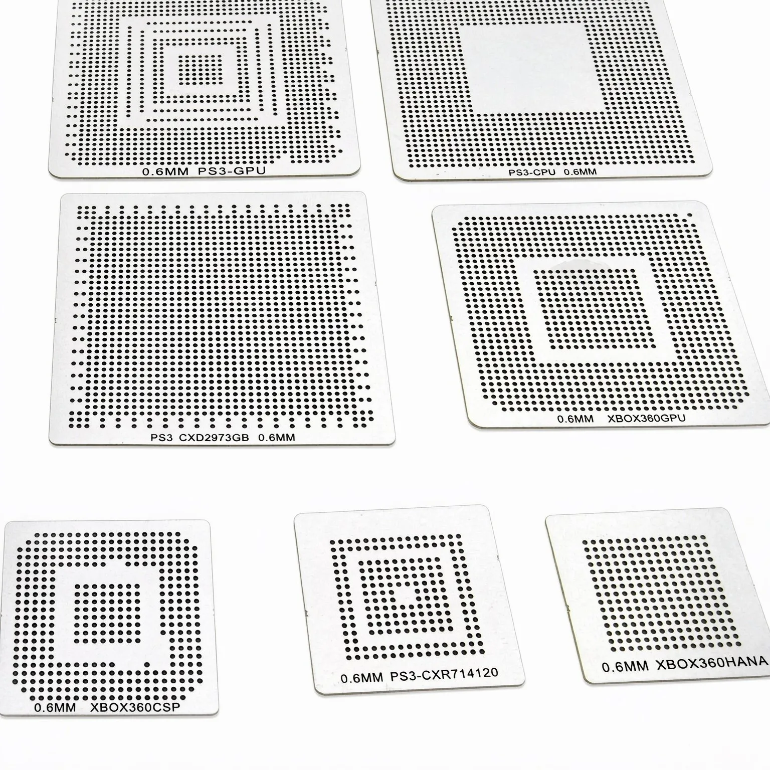 10pcs Heat Directly Rework BGA Reball Reballing Stencils Template For XBOX360 PS3 Chip Repair