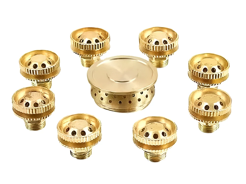 9 PCS Brass Household Stove Nozzles 9 Cores Household Stove Accessories Stove Copper Nozzle Fierce Fire Stove Parts