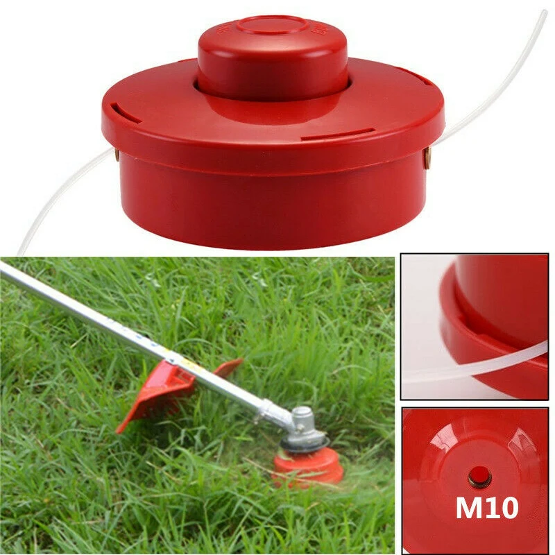 Universal Petrol Trimmer Head Bump Feed Line Spool Cutter Red/Black Plastic Trimmer Head Replacement Lawn Mower Parts