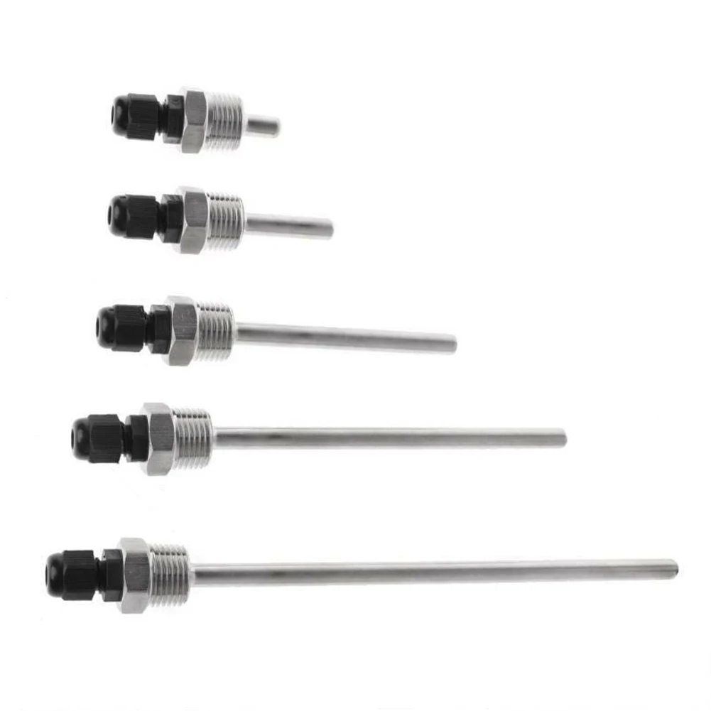 1 Pc 30-200mm Thermowell For Immersion Sleeve Pocket Temperature Sensor Stainless Steel 1/2 BSP G Thread For Temperature Sensor