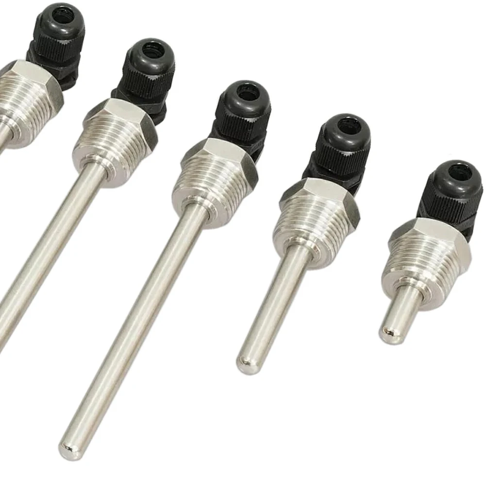 1 Pc 30-200mm Thermowell For Immersion Sleeve Pocket Temperature Sensor Stainless Steel 1/2 BSP G Thread For Temperature Sensor