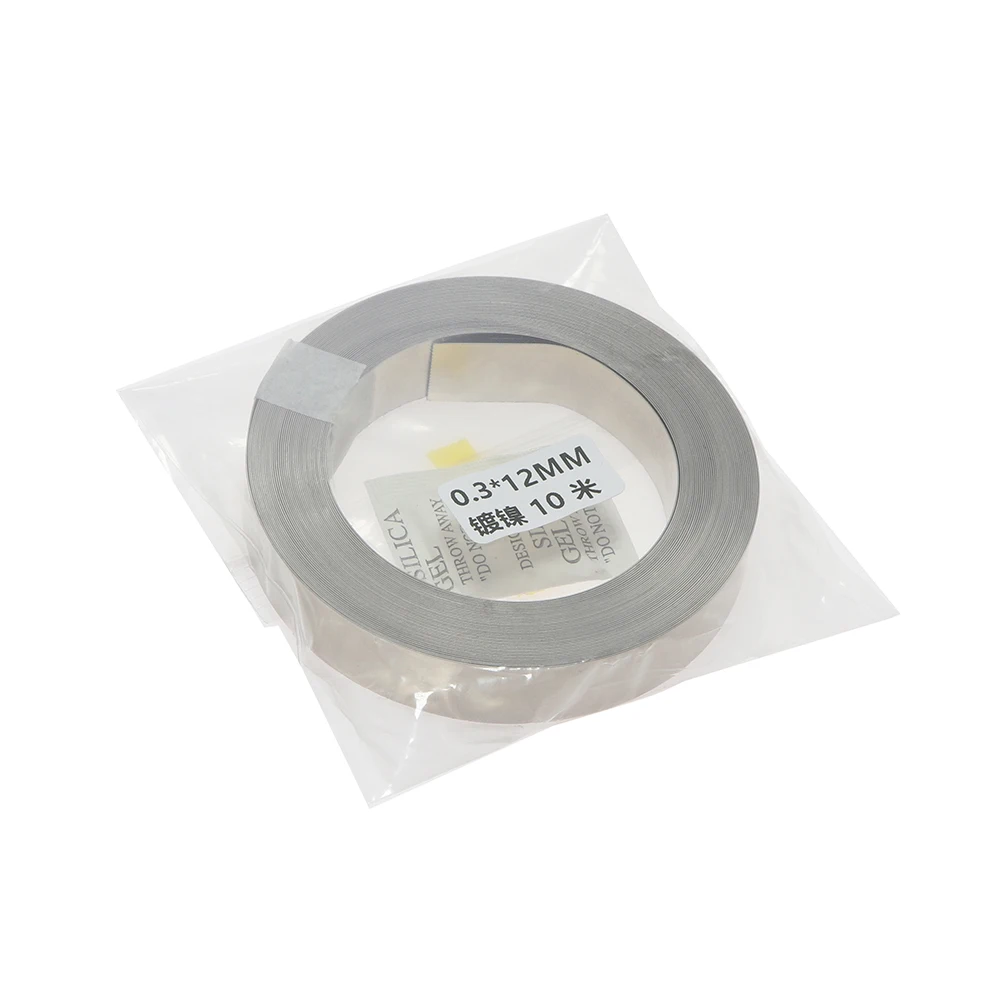Nickel Plated Strip 18650 Battery Nickel Sheet Plate Connector 0.1mm 0.15mm 0.2mm Steel Belt Spot Welding Machine Battery Welder