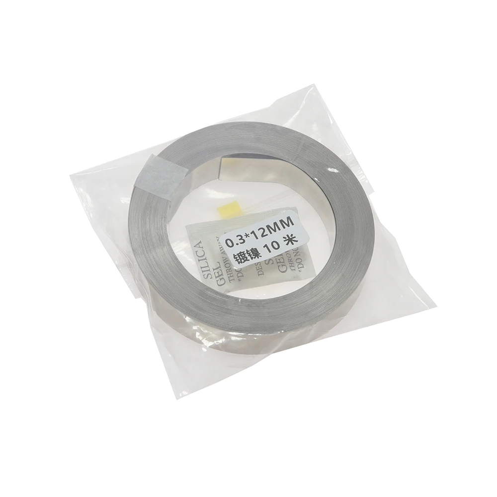 Nickel Plated Strip 18650 Battery Nickel Sheet Plate Connector 0.1mm 0.15mm 0.2mm Steel Belt Spot Welding Machine Battery Welder