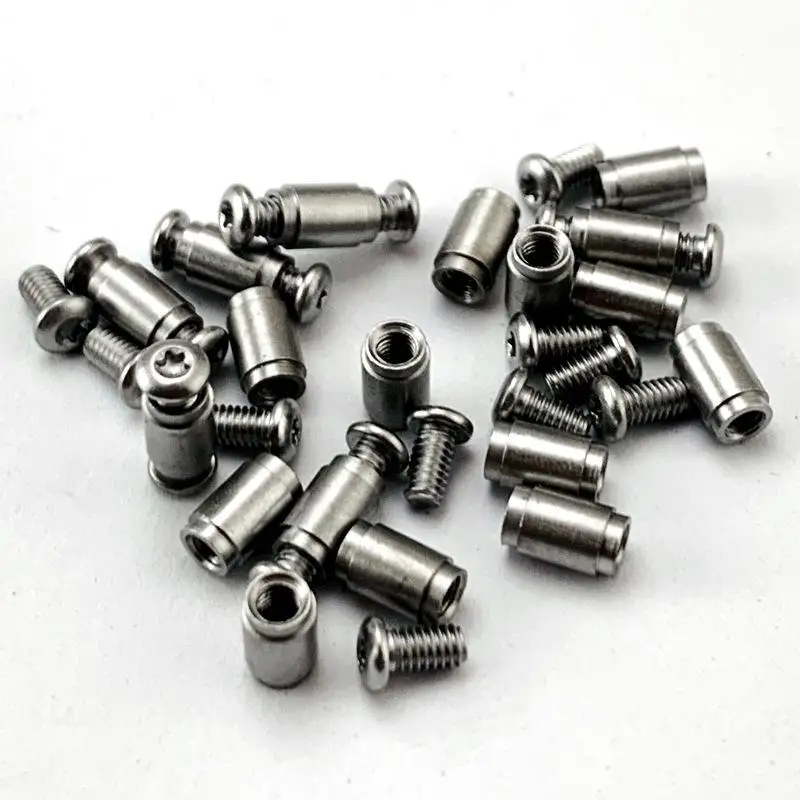2Pieces Screws Accessories for DIY Folding Knife Support Shaft Screw Folding Knife Backspacer Standoff Tool Making