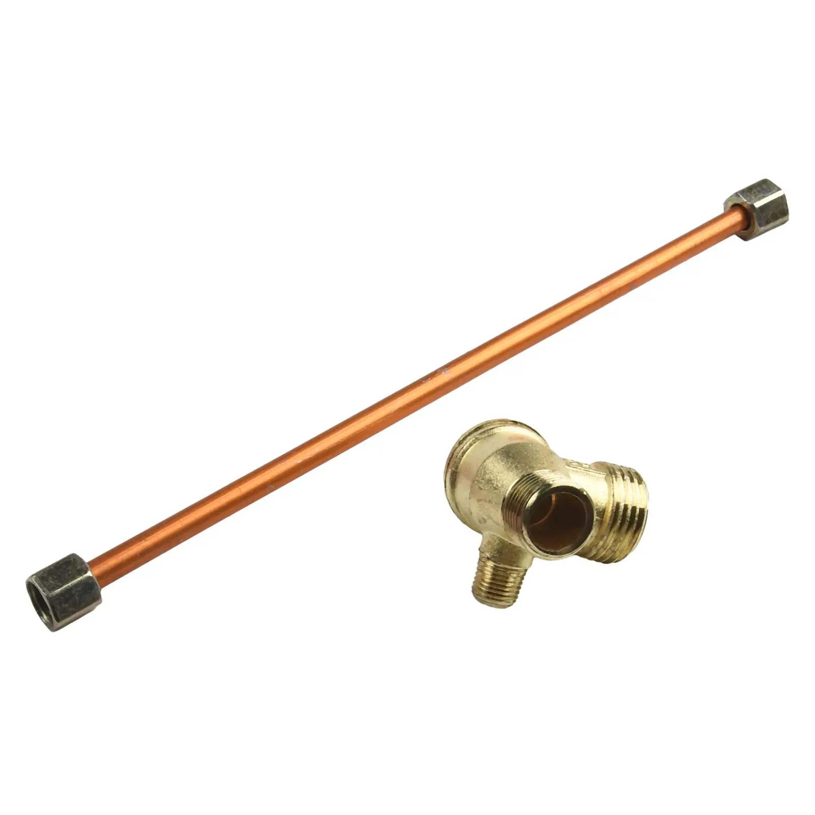 200mm Exhaust Tube With 3-Port Zinc Alloy Check Valve For Air Compressor Parts Pipe Line Hose Pneumatic Tube For Compressor
