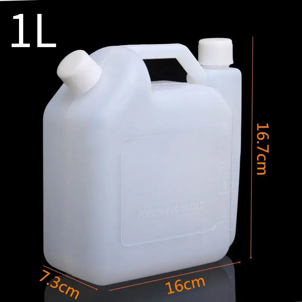 1 L Oil Pot Petrol Fuel Mixing Bottle Tank 2 Stroke For Chainsaw Trimmers 1:25 50:1 Lawn Mowers Line Strimmers Garden Supplies