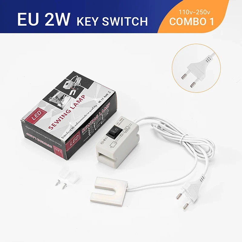 LED Sewing Machine Lamp Energy-Saving 6/10 LED Work Lights Luminaire With Magnets Mount For Sewing Machine 110-265V EU/US Plug