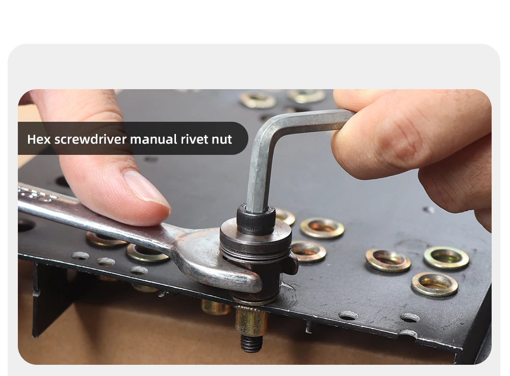 21pcs Hand Rivet Nut Head Set Rivet nut tool Manual Riveter Rivnut Tool Accessory for Nuts M3 M4 M5 M6 M8 M10 M12 Simple install